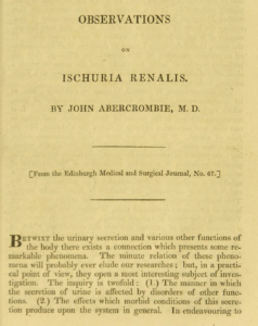 Cover of Abercrombie publication on ischuria renalis